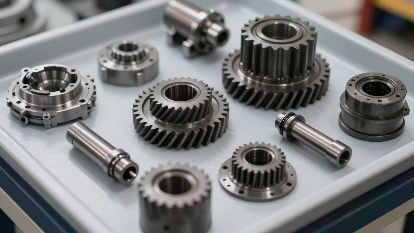 Automotive gearbox parts at a Brisbane recycling facility.