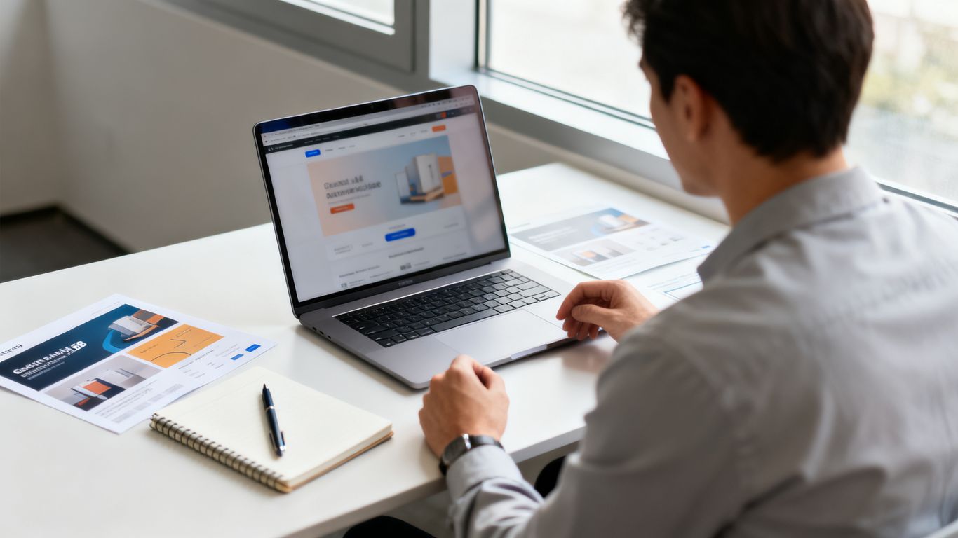 LinkedIn campaign planning at a desk