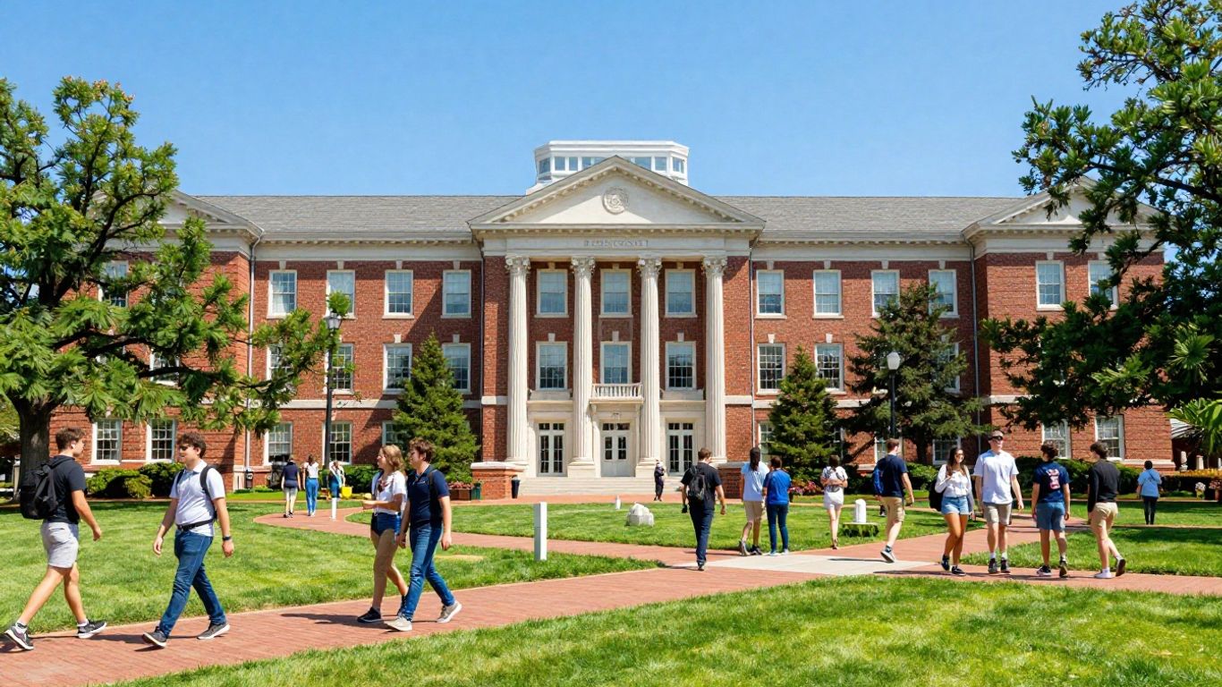 Georgia Tech campus with students walking.