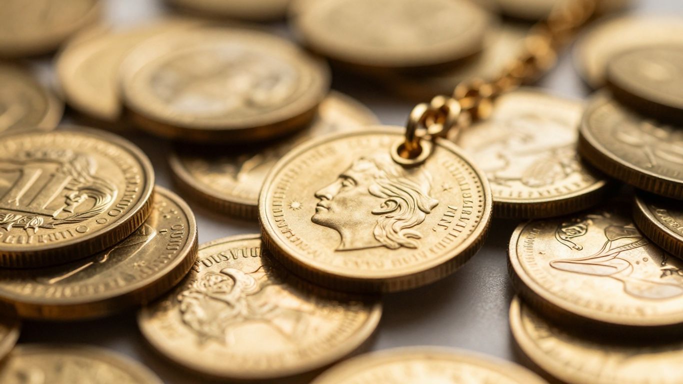 Lingots d'or et bijoux en or scintillant.