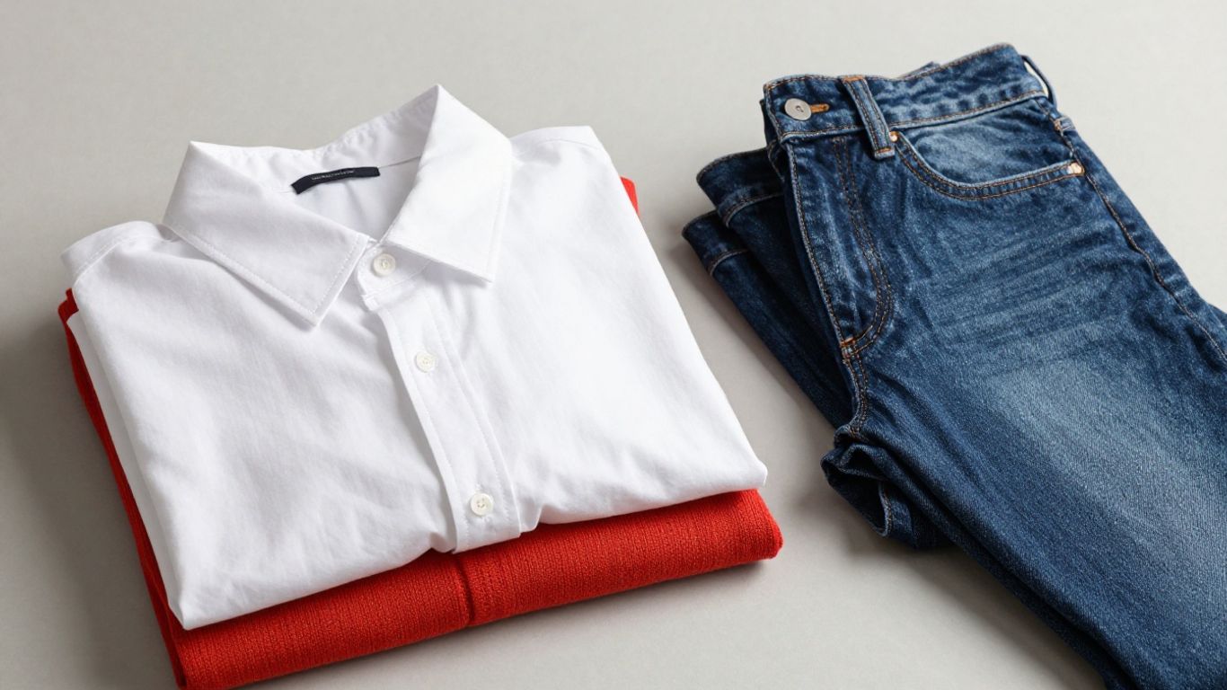 Neatly folded clothes looking new and vibrant.