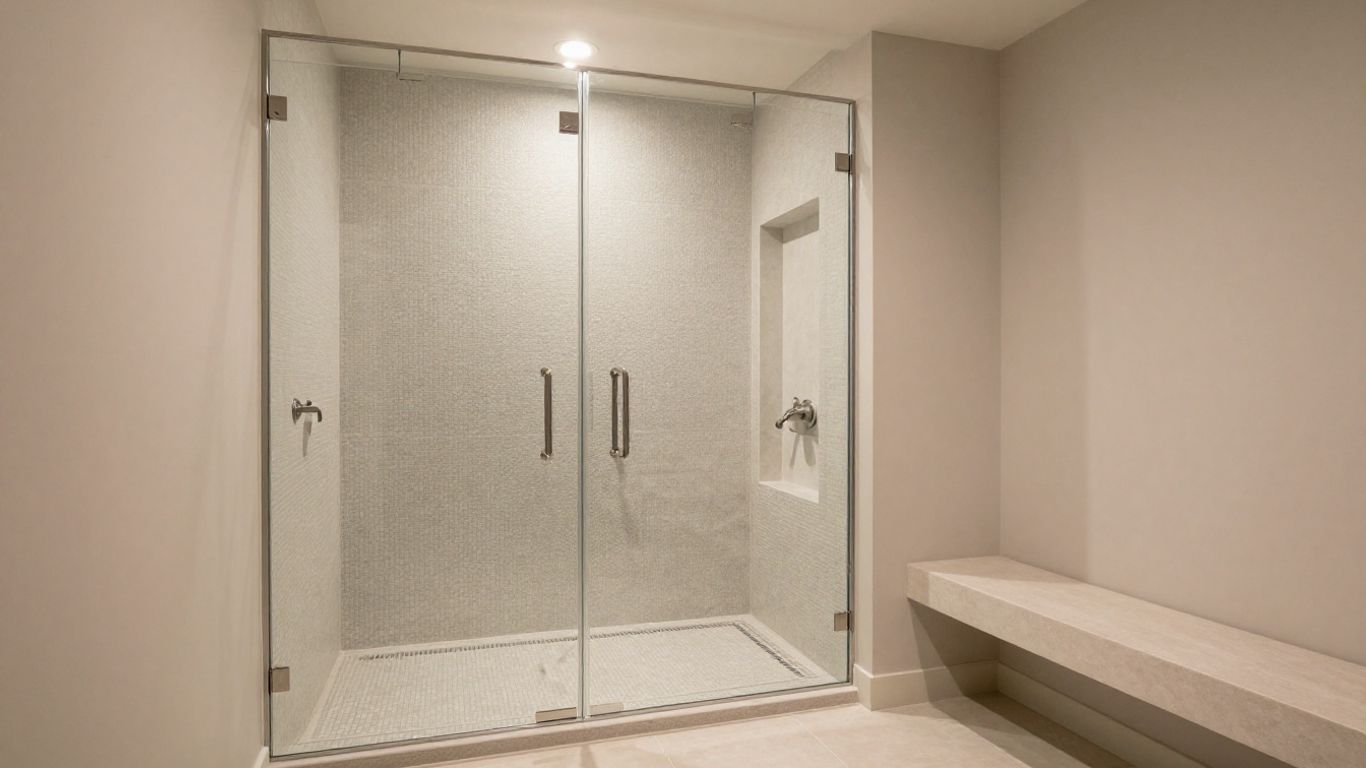 Spacious Dallas walk-in shower with thoughtful layout