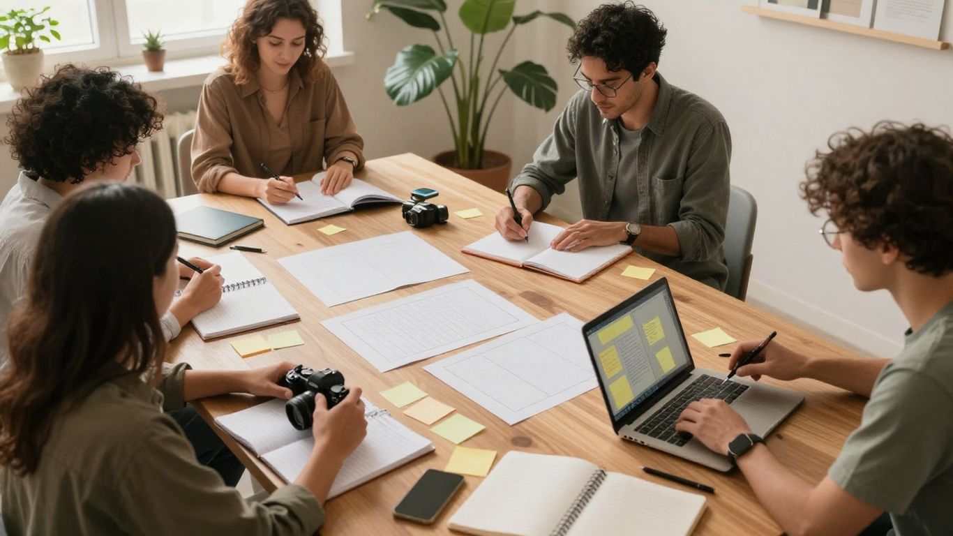 Content team planning an SEO editorial calendar