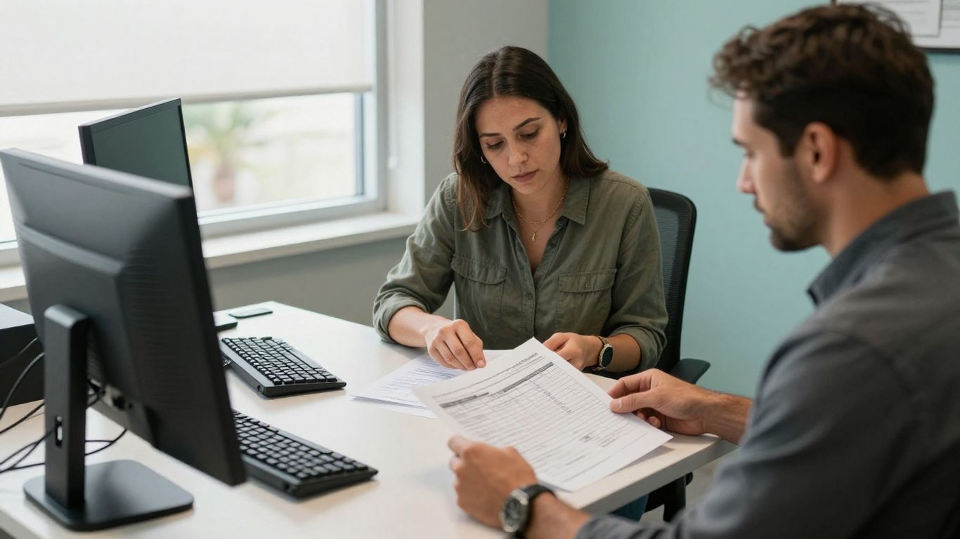 Practice owner reviewing billing service options