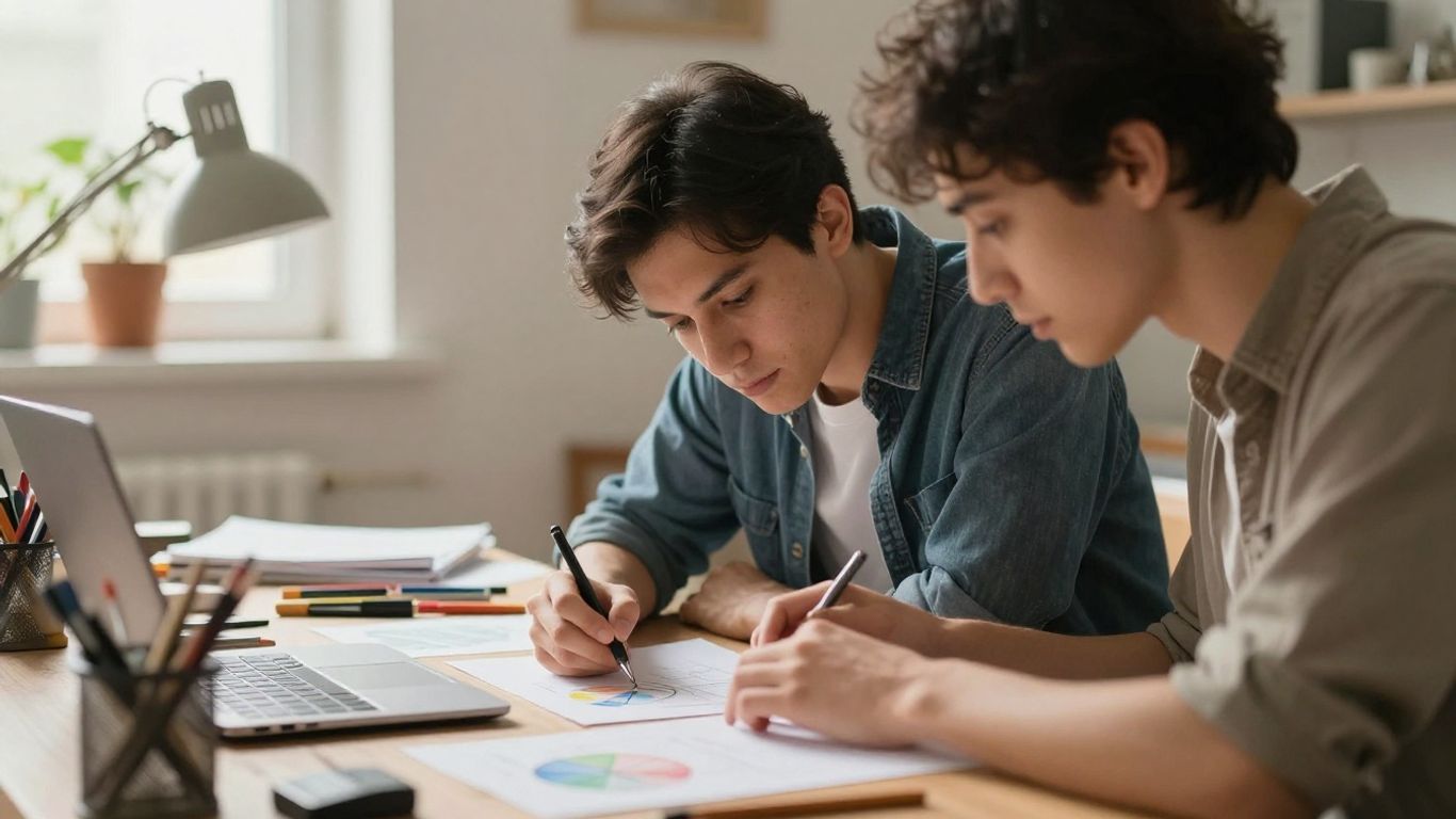 Creator focused on their work, bathed in natural light.