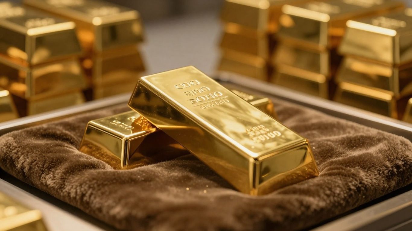 Lingot d'or dans un coffre-fort sécurisé.