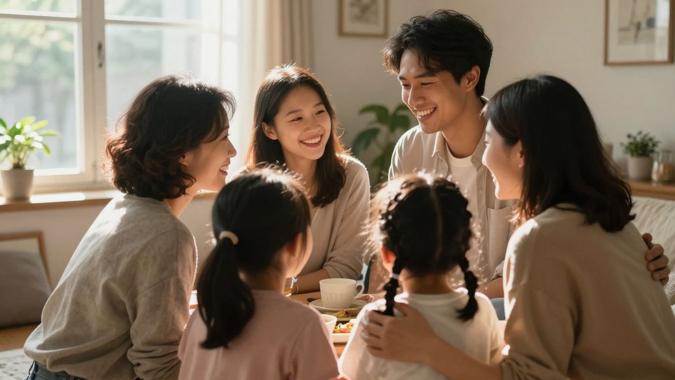 Family receiving support in a home