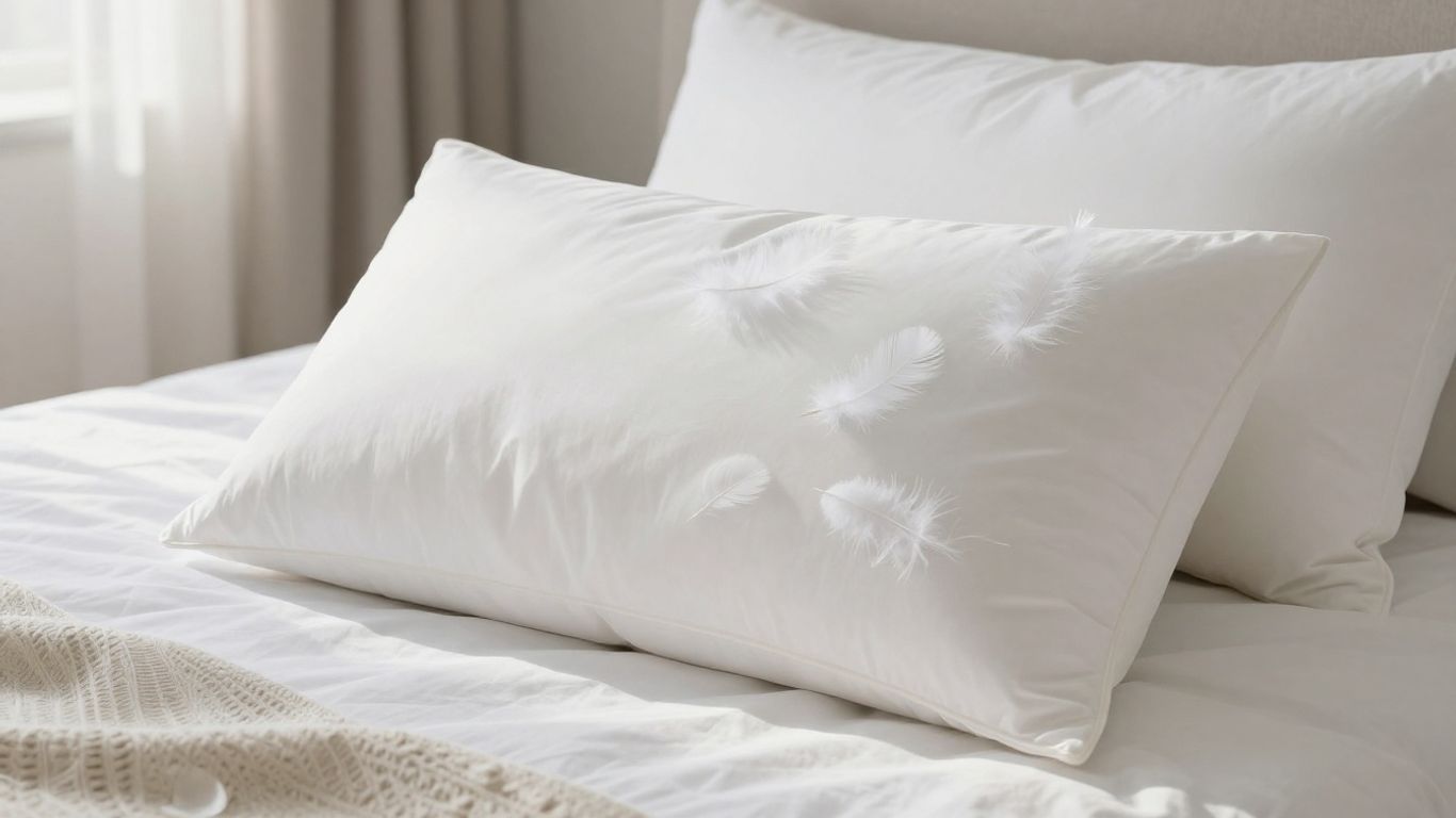 Plump down pillow on a bed