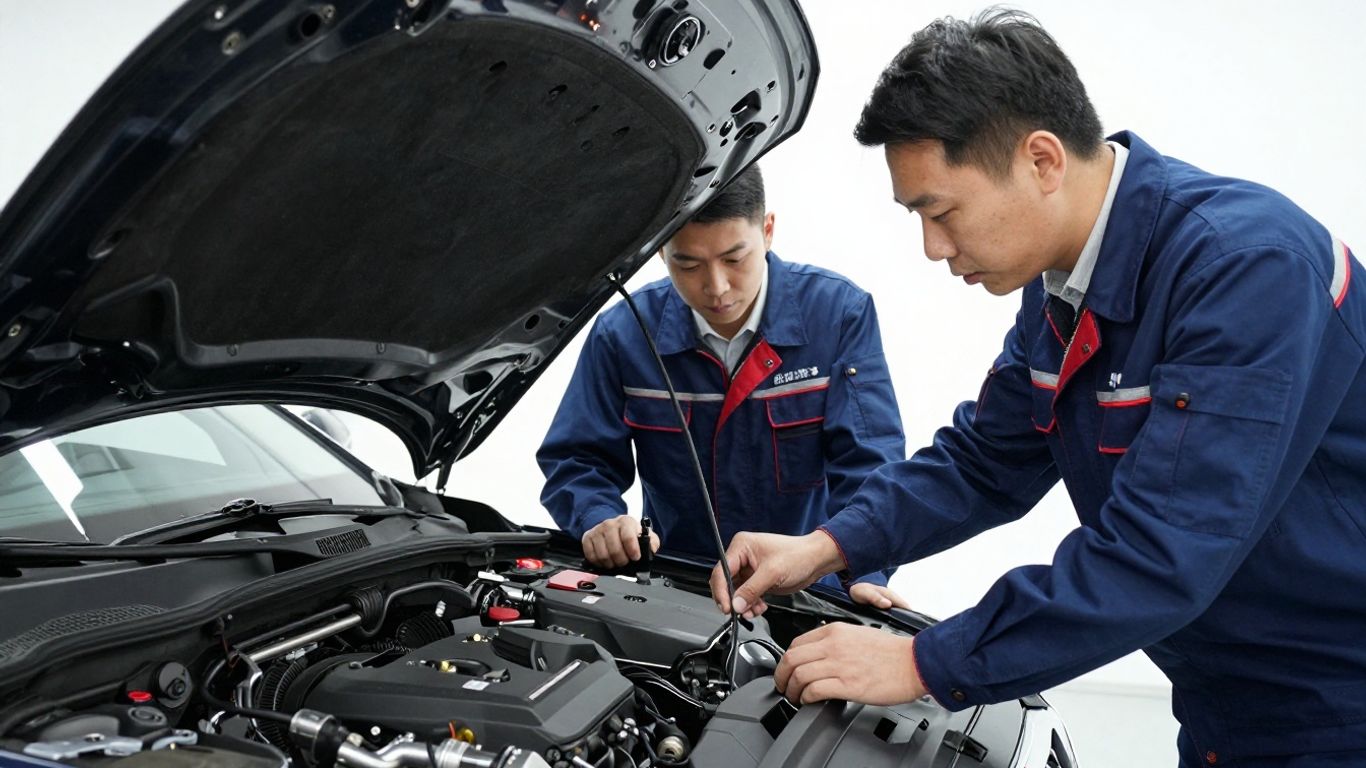 Professional appraiser inspecting a vehicle