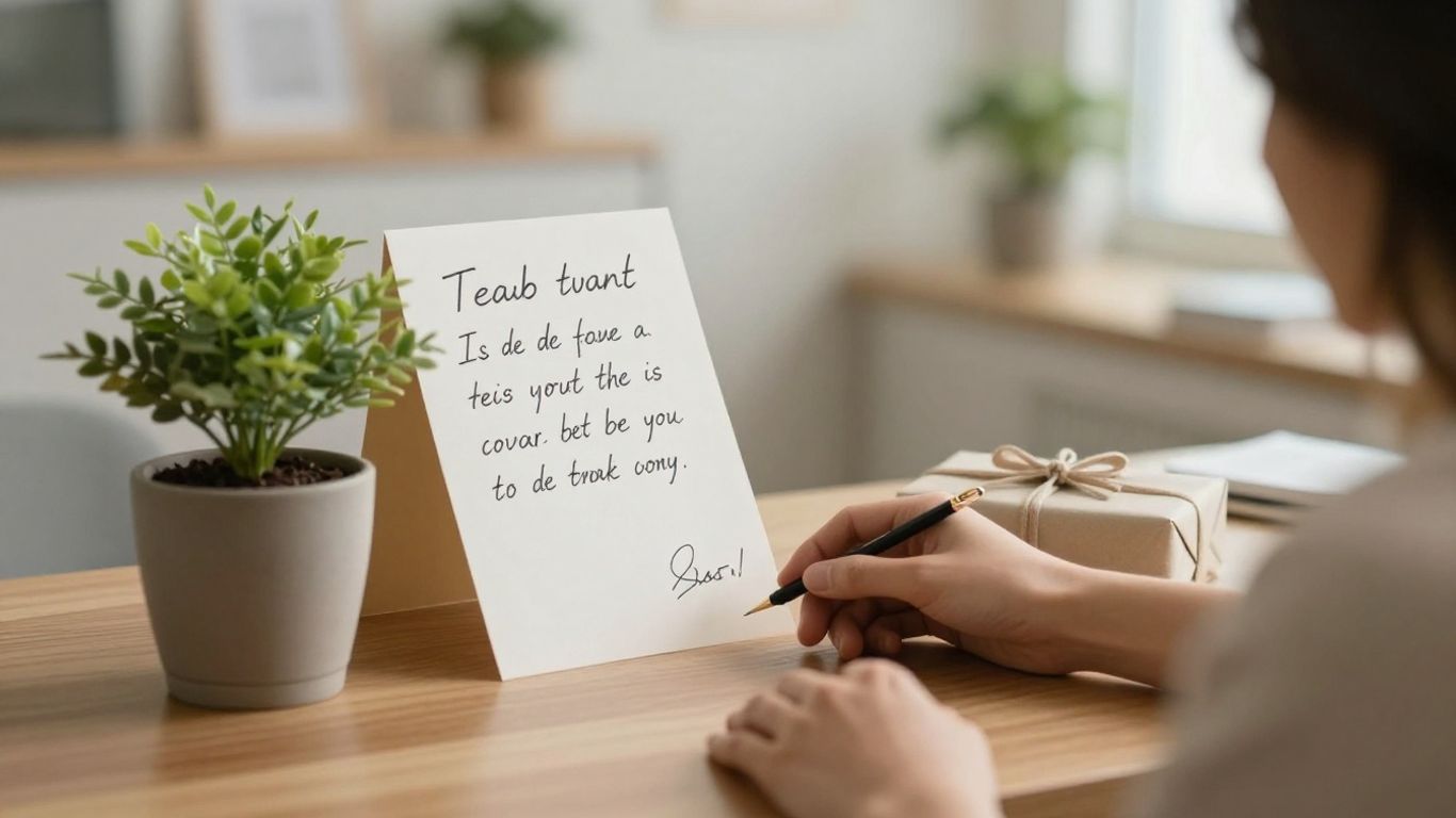 Therapist appreciation gift on a desk.