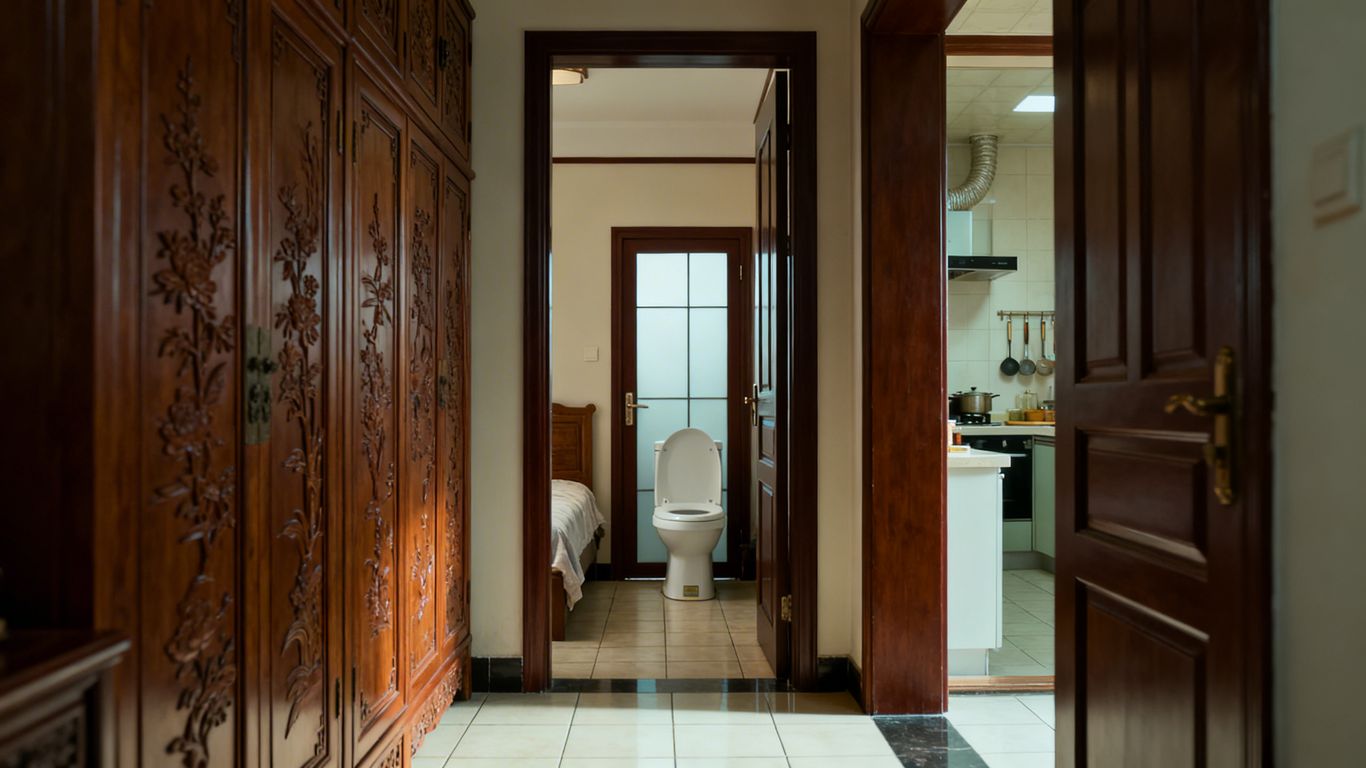 廁所門對大門臥室廚房風水布局