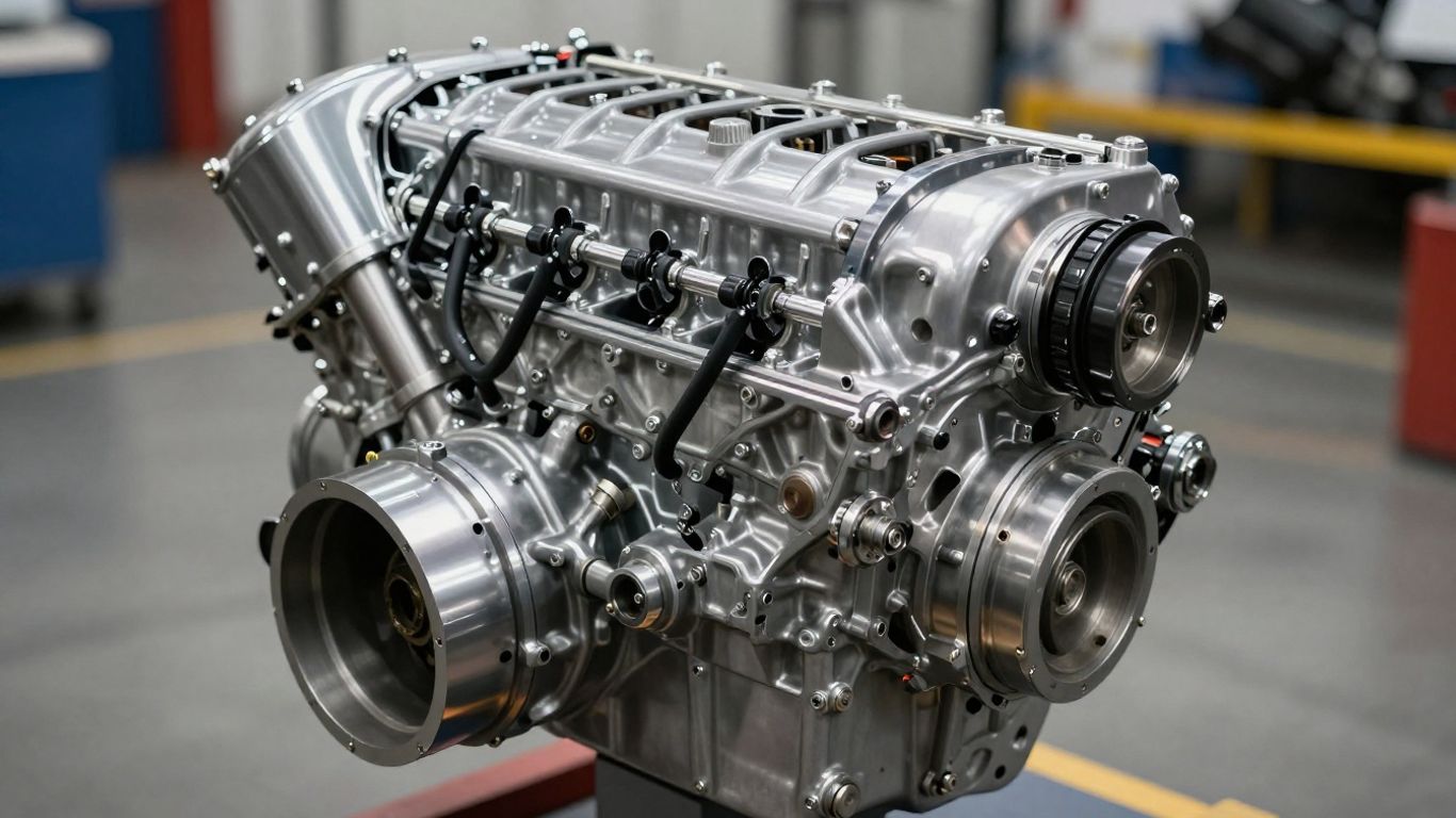 Engine and gearbox assembly, mechanical parts, heavy-duty automotive.