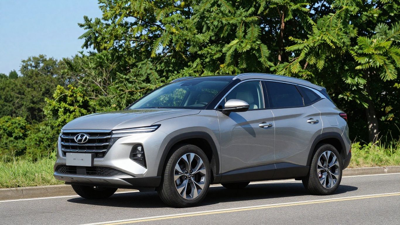 Hyundai Tucson Familienauto auf einer Straße