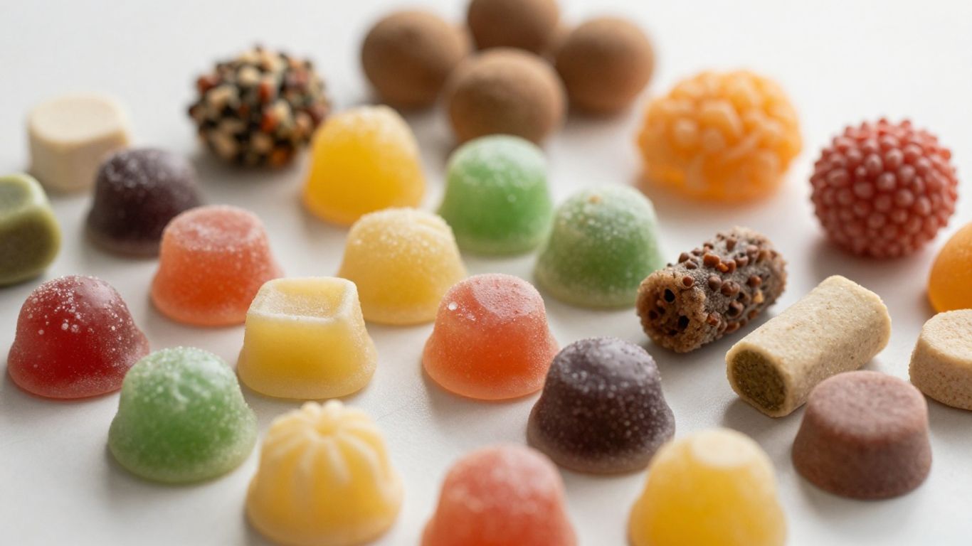 Cannabis edibles like gummies and brownies.