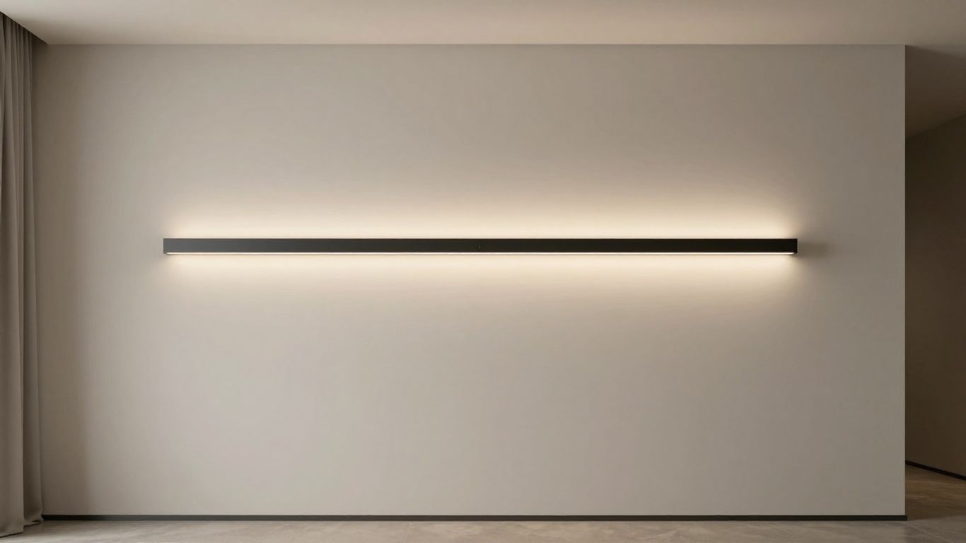 Modern flush wall lights illuminating a living room.