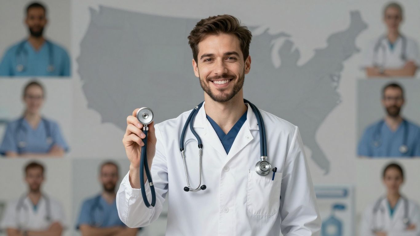Certified Nursing Assistant smiling with stethoscope, nationwide opportunities