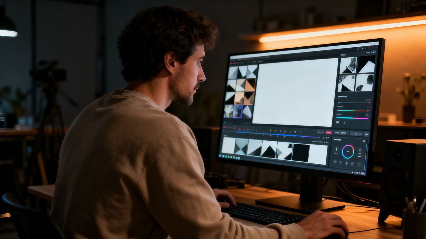 Adult creator reviewing private AI video controls