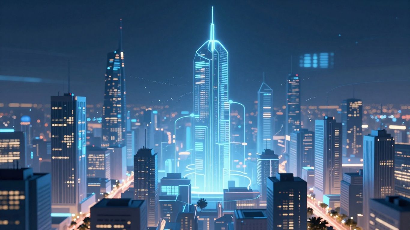 Inteligência artificial conectando negócios em um futuro digital.