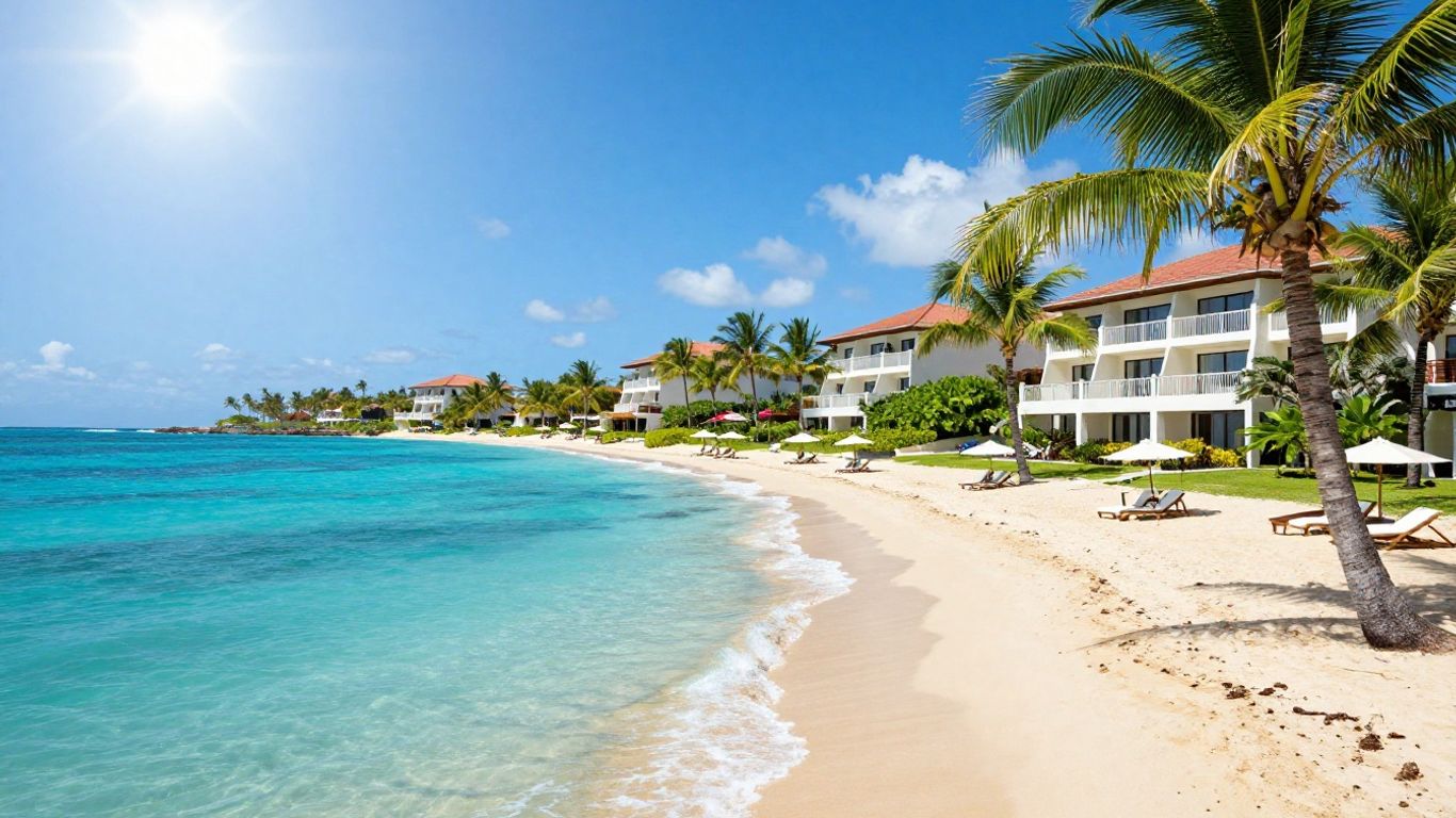 Resort view of a tropical coastline