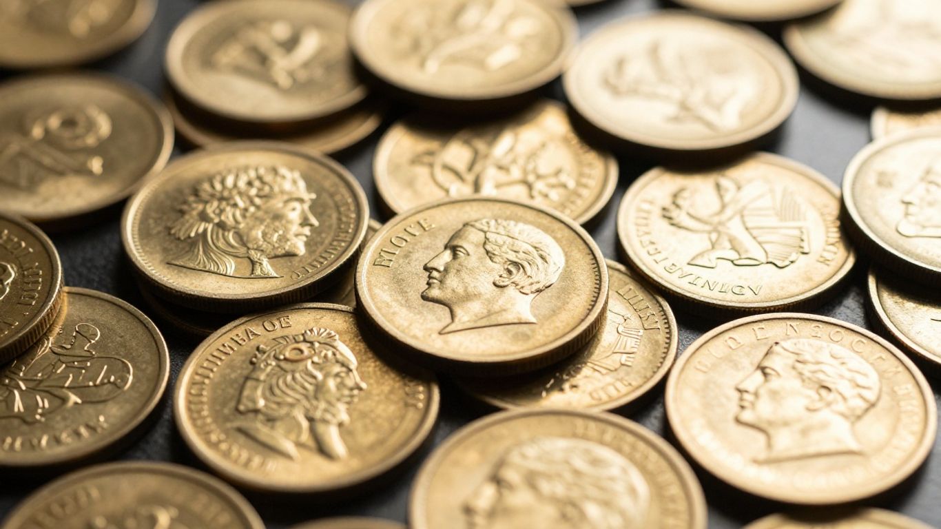 Pièces d'or anciennes et modernes, collection de métaux précieux.