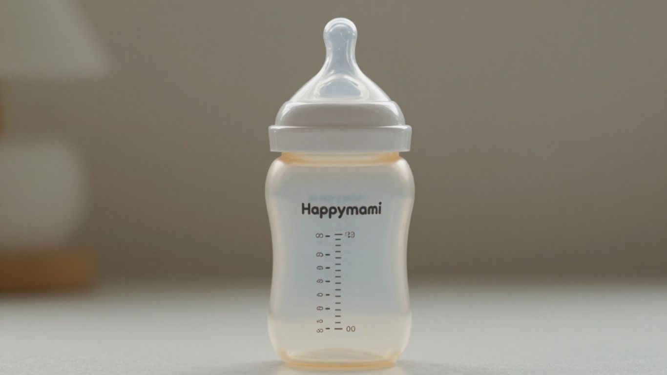 Biberón Happymami limpio y vacío.