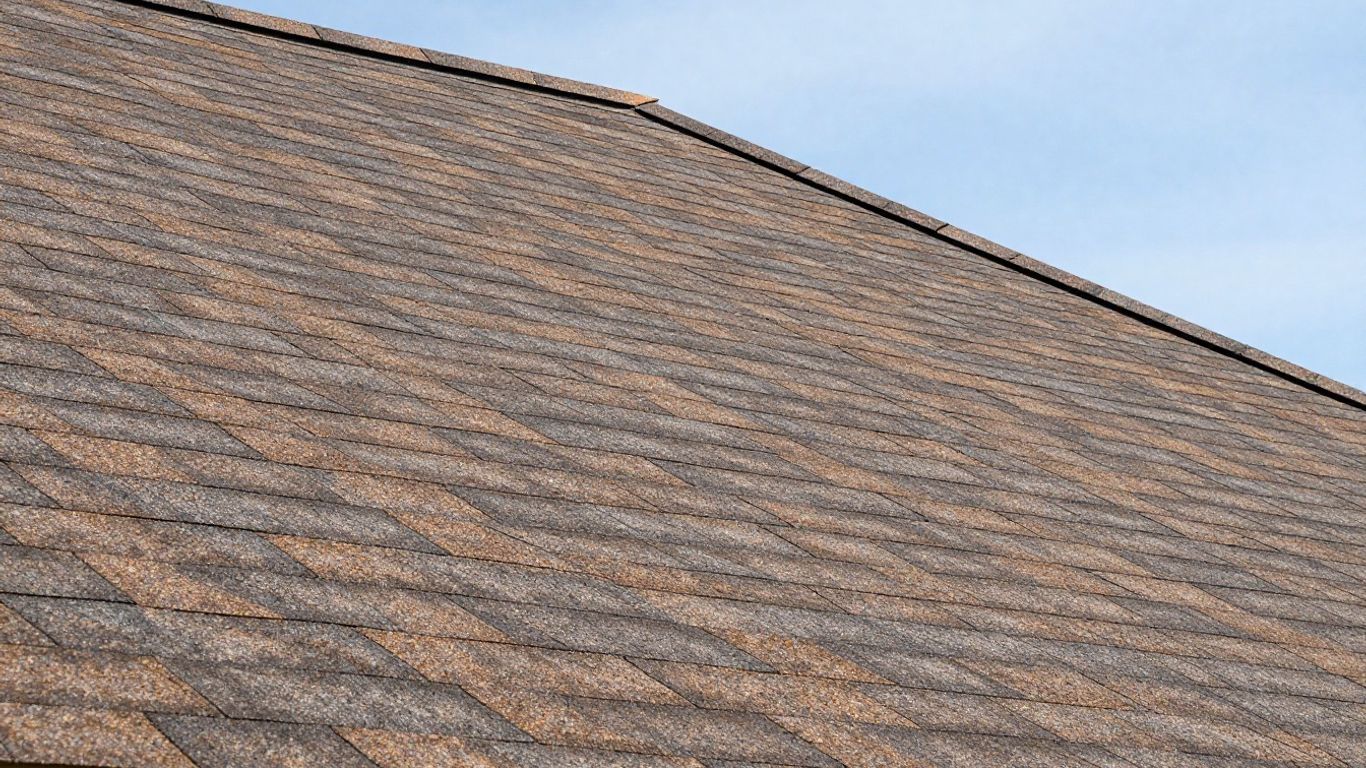 Residential roof with durable shingles and expert craftsmanship.