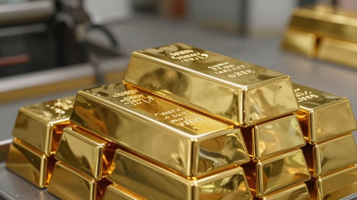 Lingots d'or et équipement minier