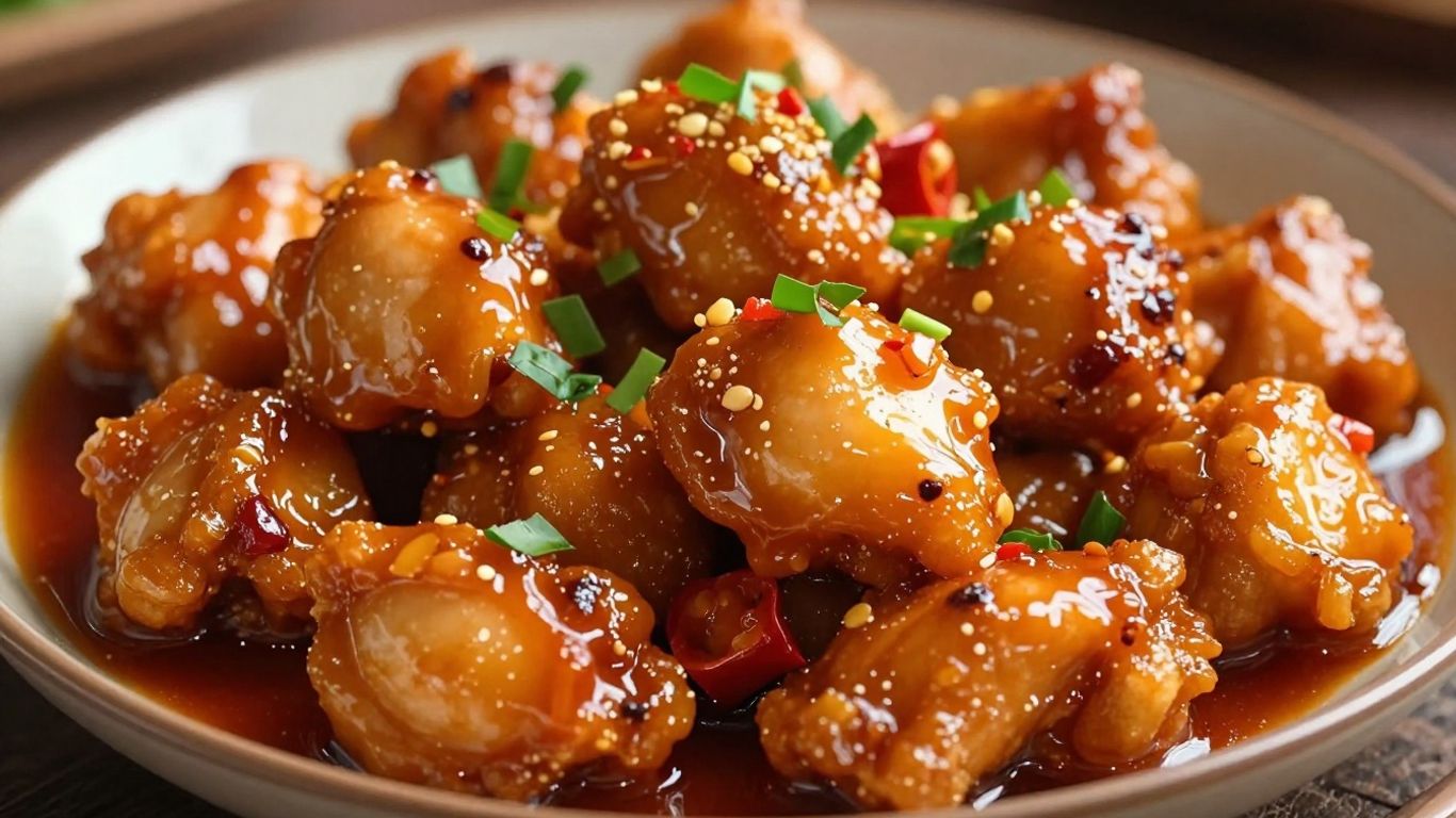Delicious sweet chilli chicken dish