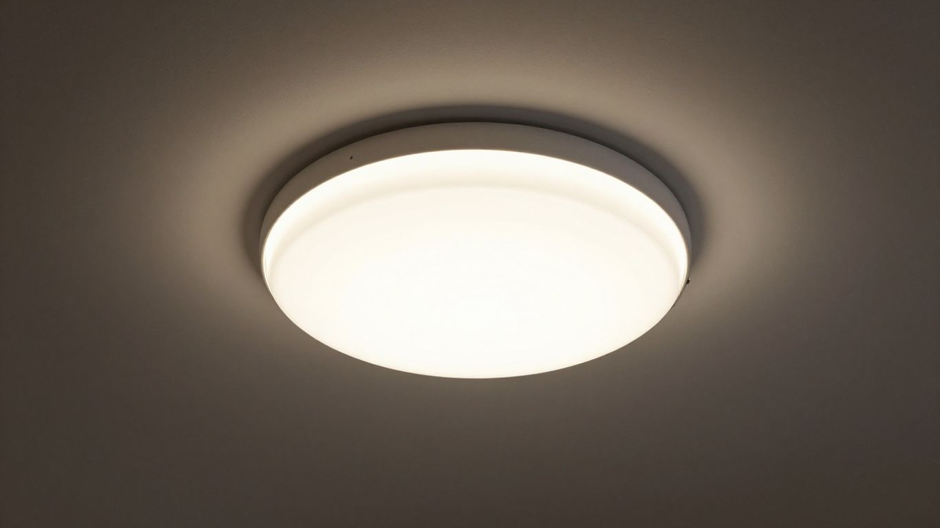 Battery operated motion sensor ceiling light fixture.