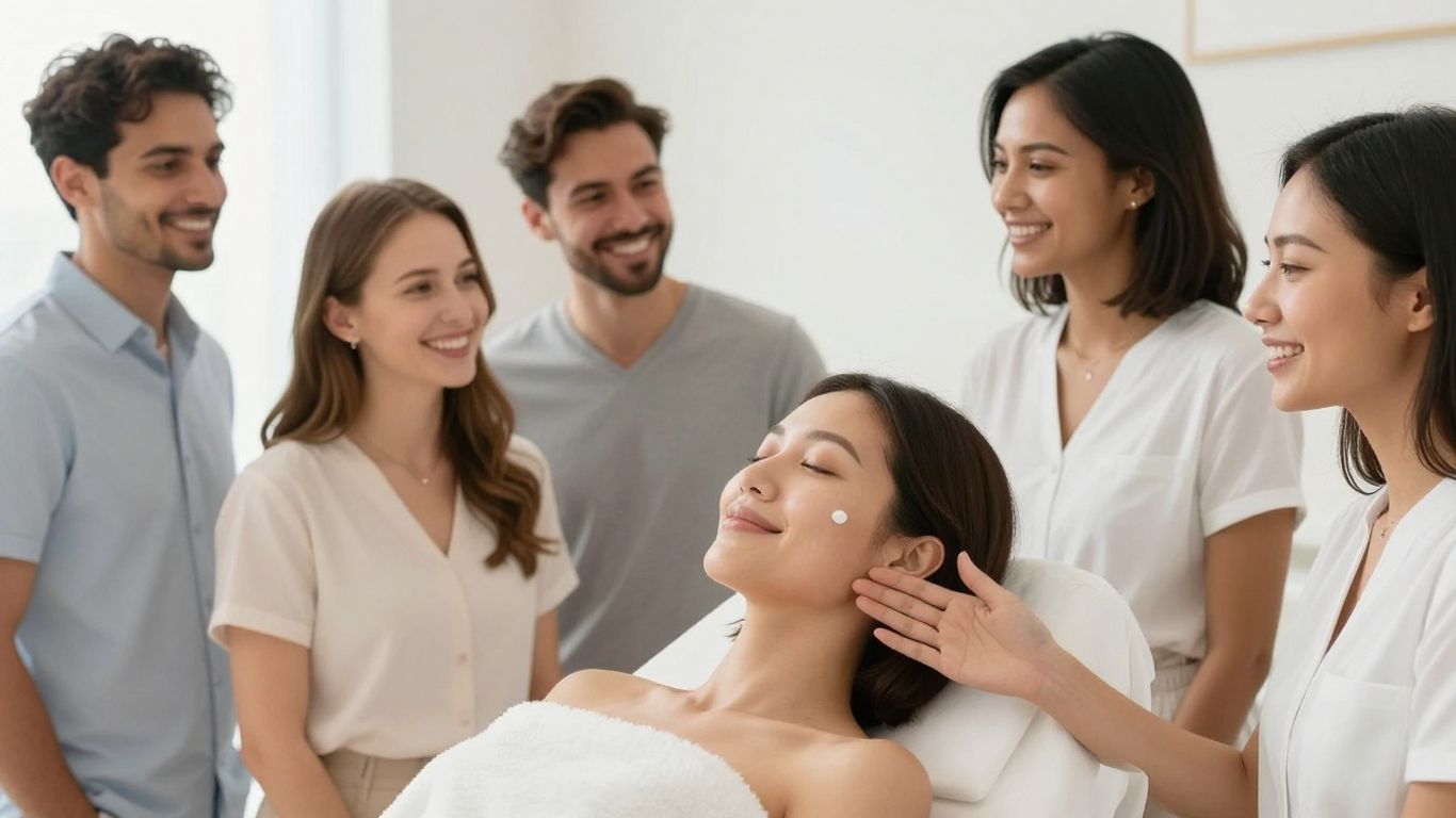 Diverse Americans happy after medspa treatments.