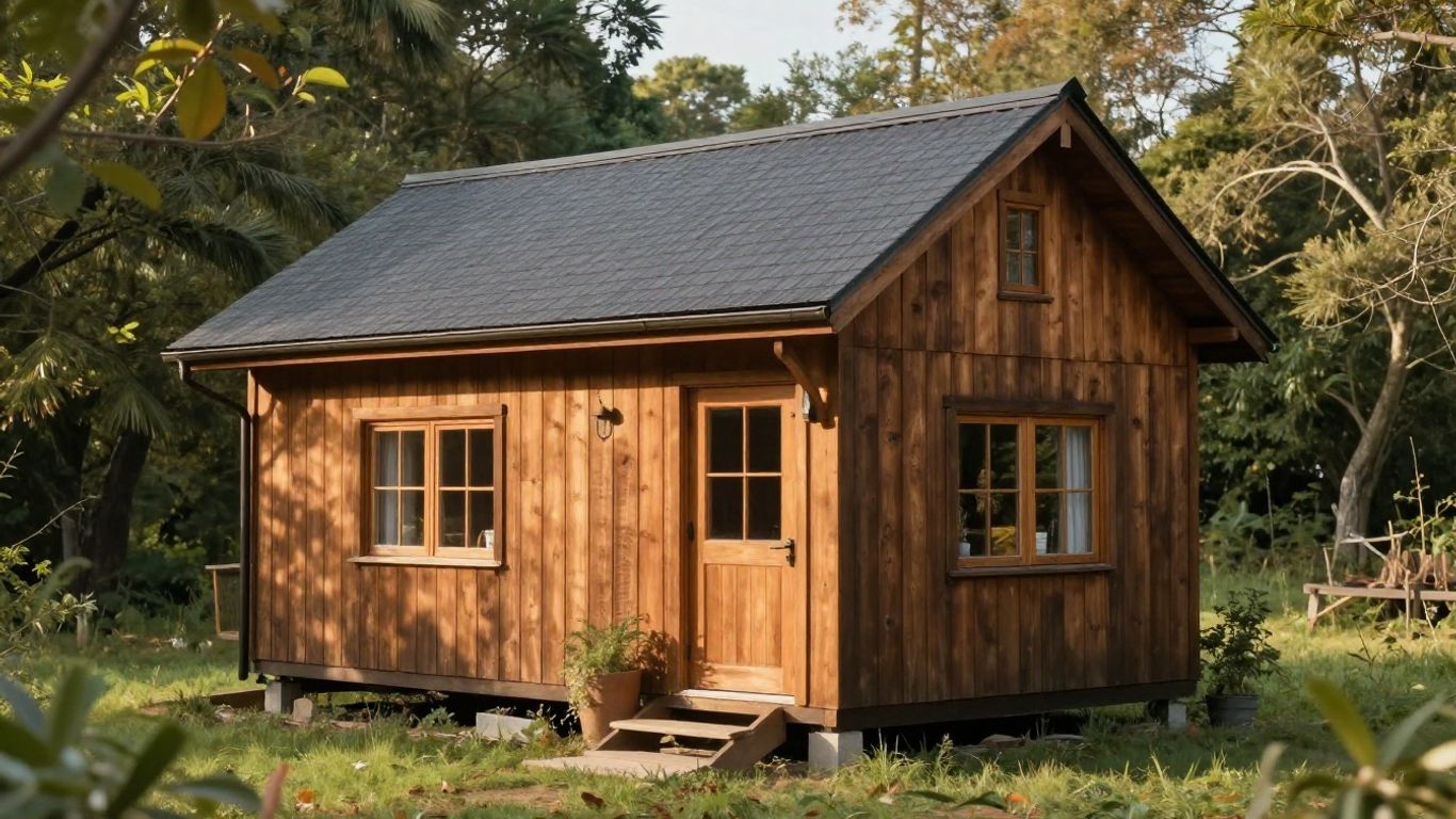 Mustard Seed Tiny Home exterior in a natural setting.