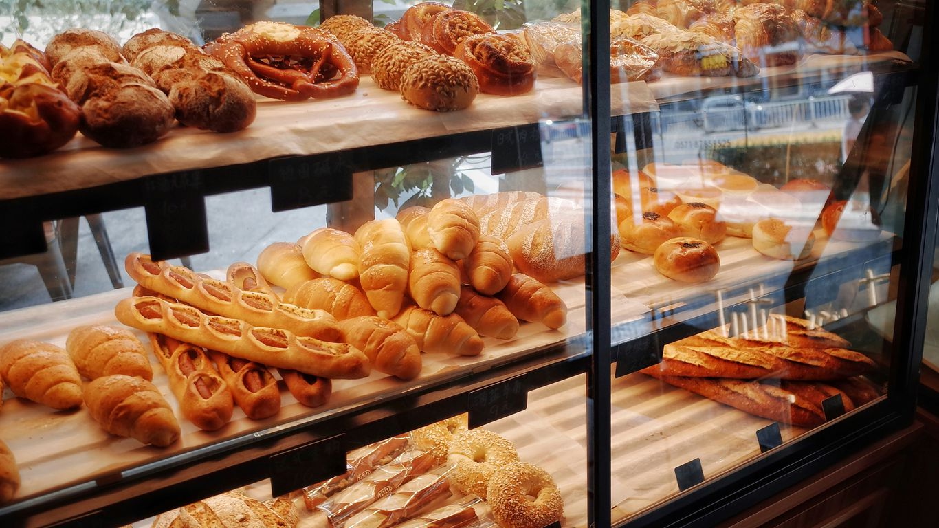 Freshly baked traditional pastry selection