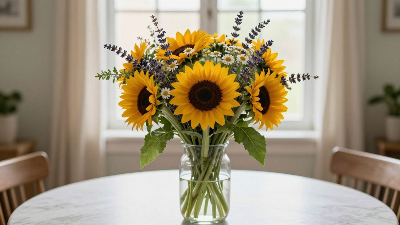 Bright flowers arranged in a welcoming vase