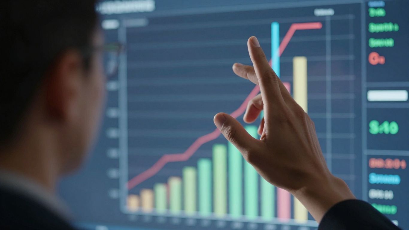 Data analysis dashboard tracking KPIs