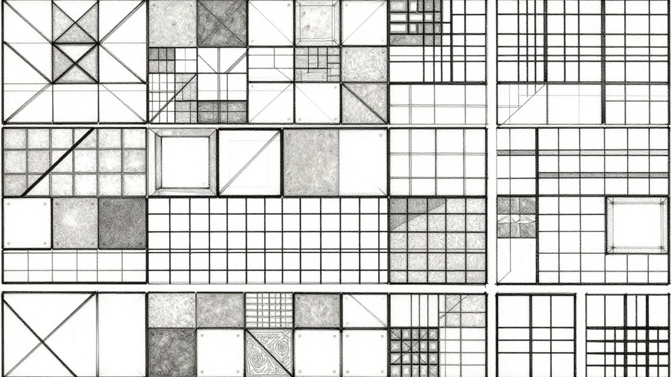 Boceto de un diseño de patrón francés de baldosas.