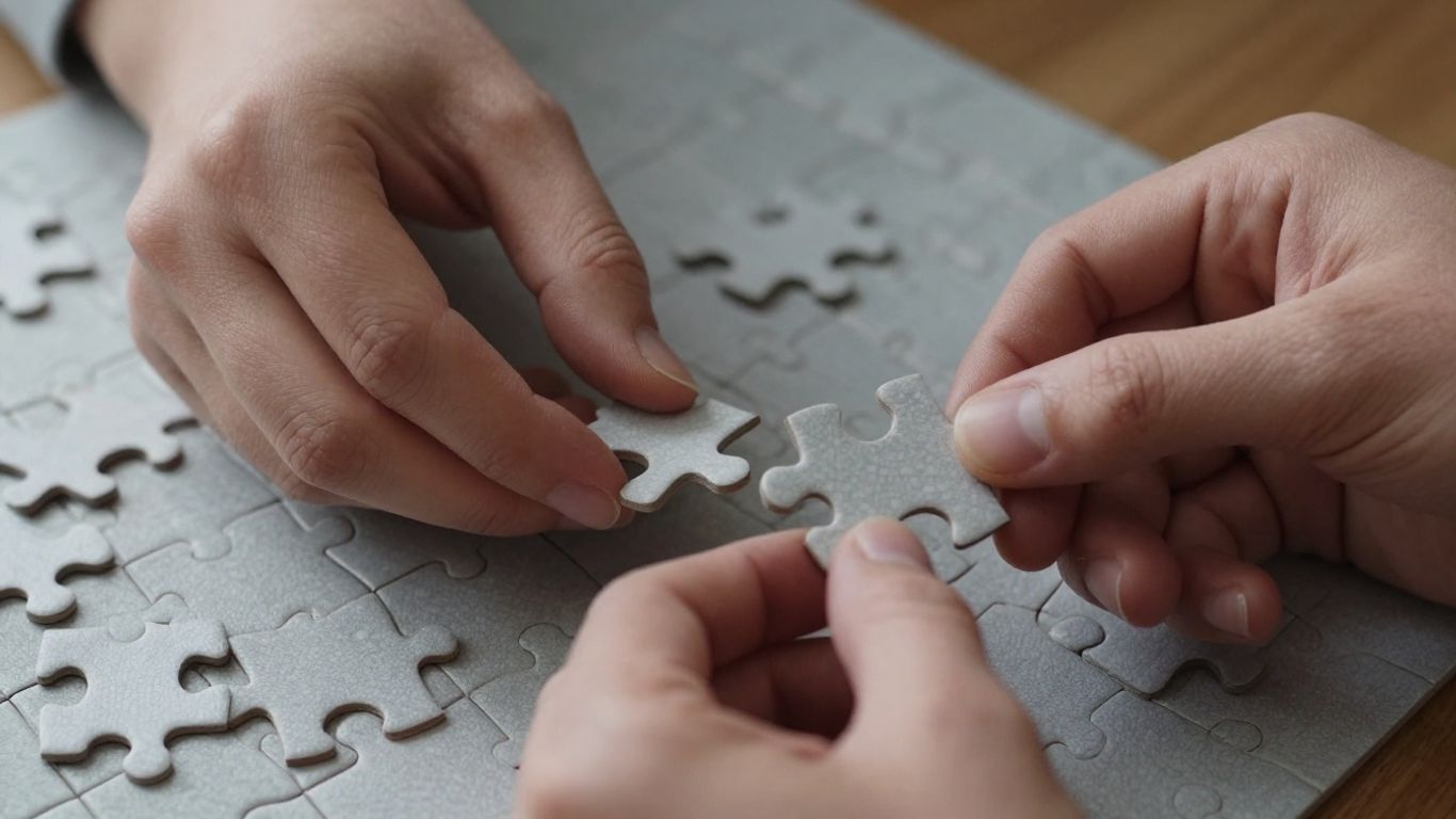 Assembling a complex jigsaw puzzle, representing SEO strategy.