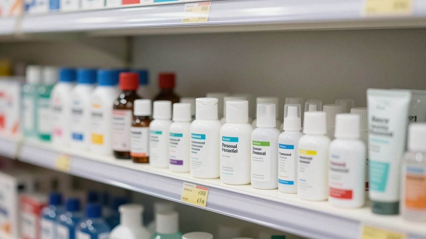 Assorted personal lubricants on a shelf