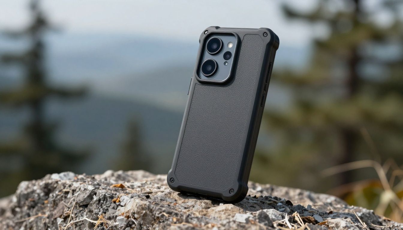 Someone hiking in the Blue Mountains, taking a photo with their Galaxy S26 Ultra which is protected by a rugged, heavy-duty case.