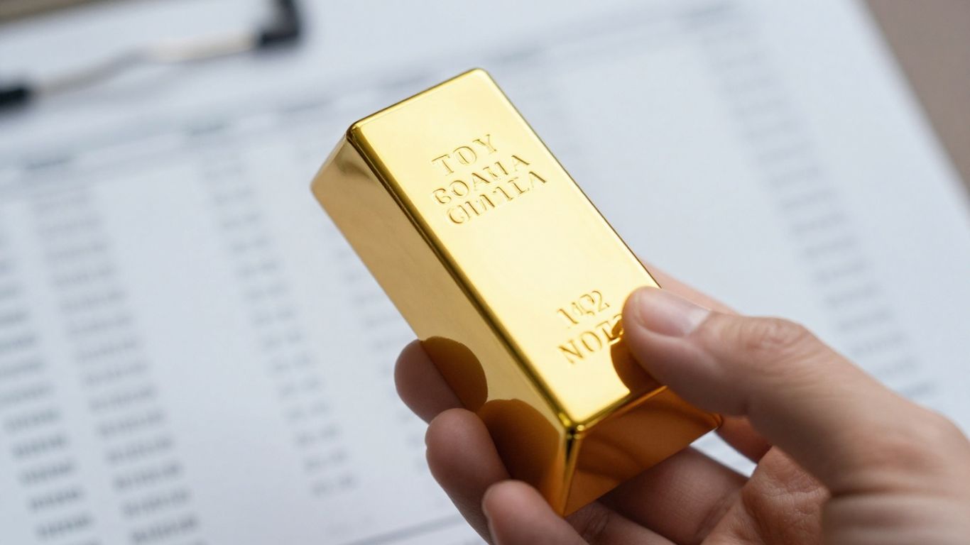 Main d'investisseur tenant une barre d'or.