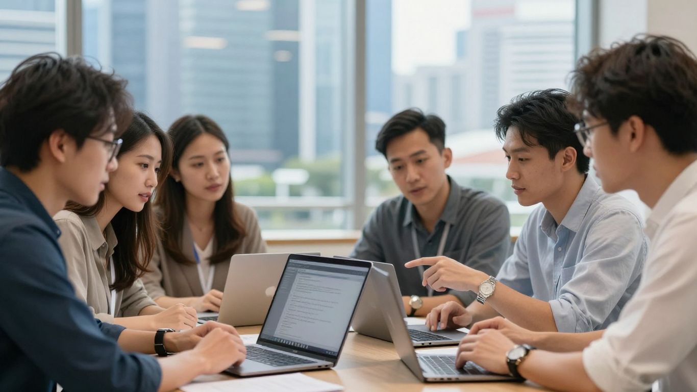 Professionals learning digital marketing in Singapore