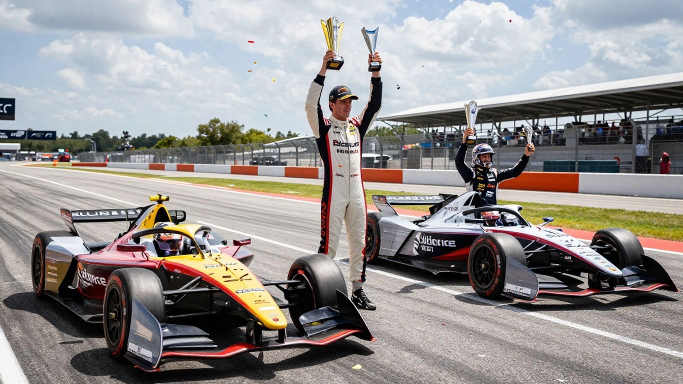 Porsche drivers celebrate a double podium at Miami E-Prix.