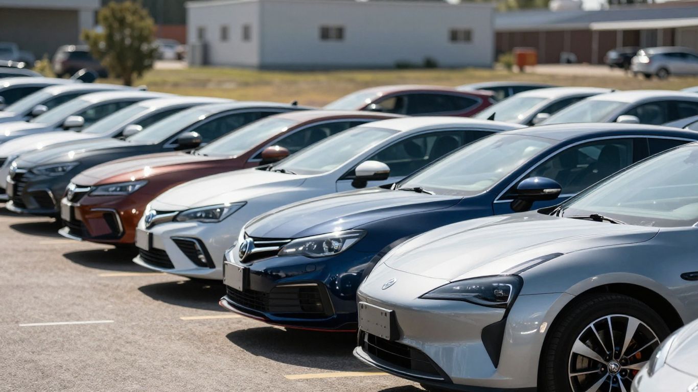 Verschiedene Gebrauchtwagen auf einem Parkplatz