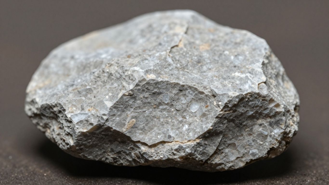 Close-up of a brittle quartzite shard with fractured edges.