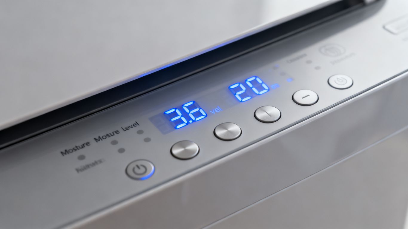 A close-up view of digital controls on a device