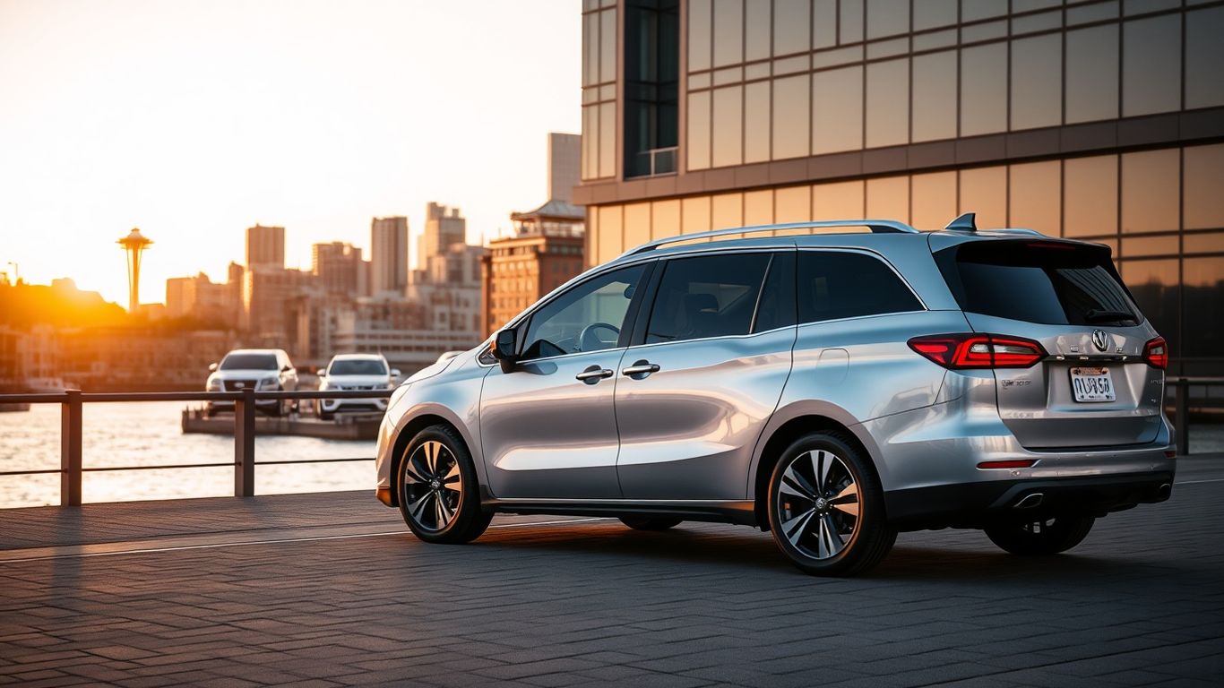 rental vehicle at sunset