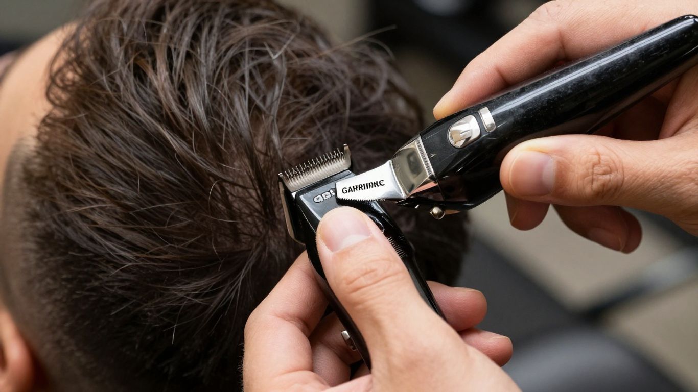 Barber cleaning Gabri professional clippers and trimmers.
