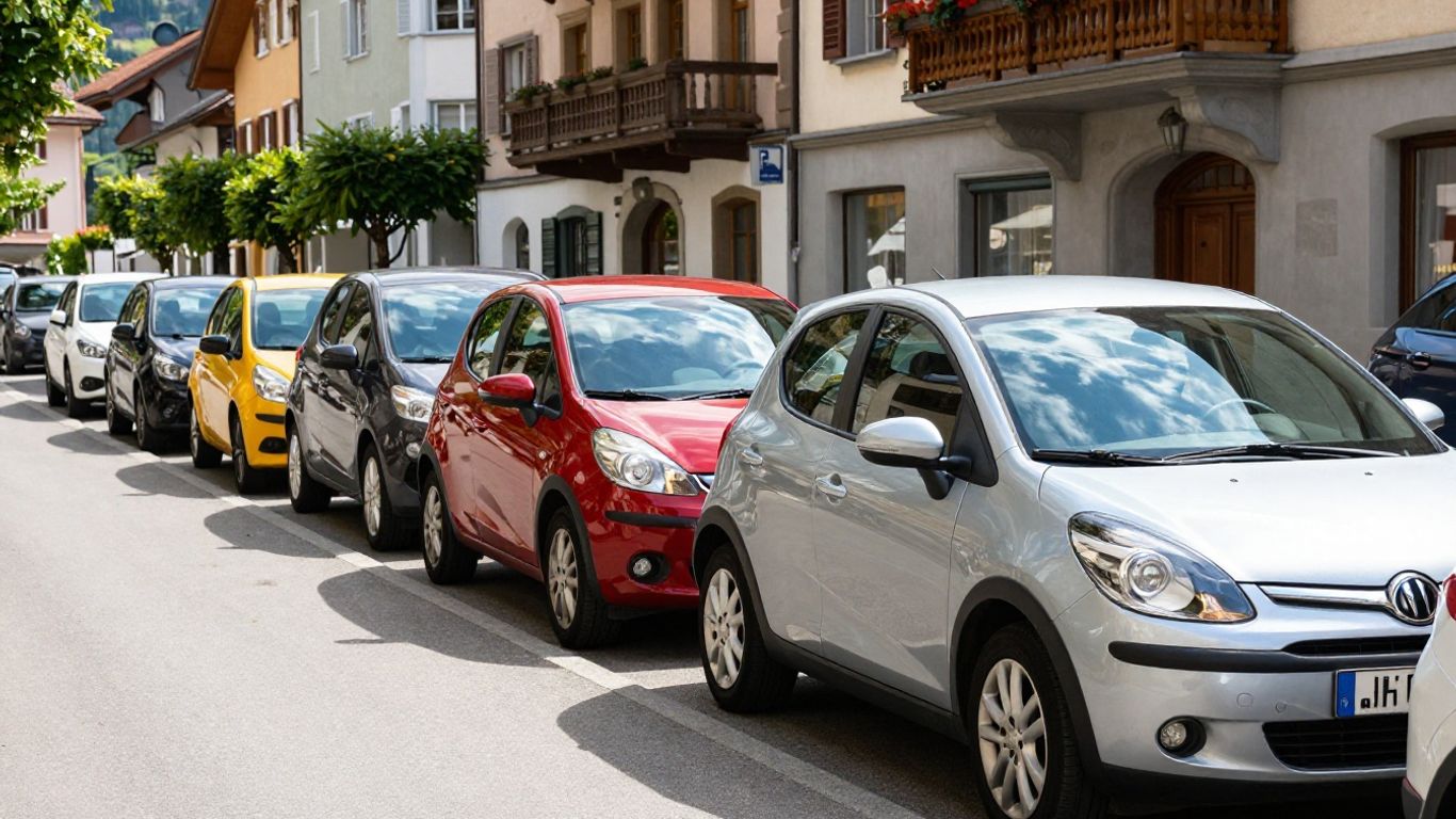 Kompakte Autos auf Schweizer Straße