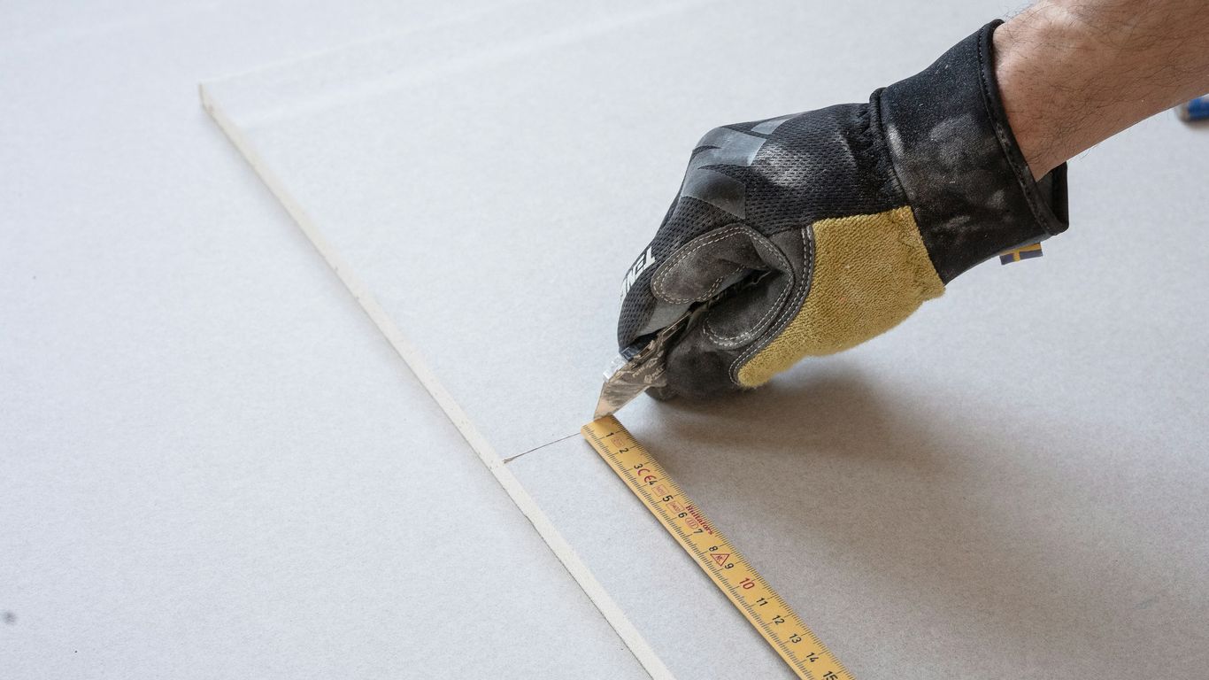 a person measuring a piece of paper with a tape