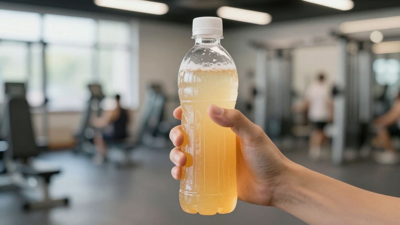 Healthy person drinking energy blend