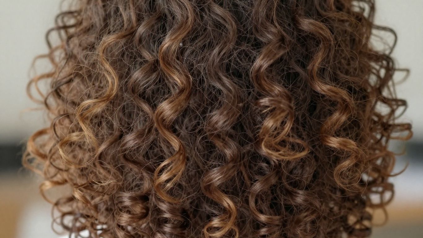 Woman with healthy, defined high porosity curly hair.
